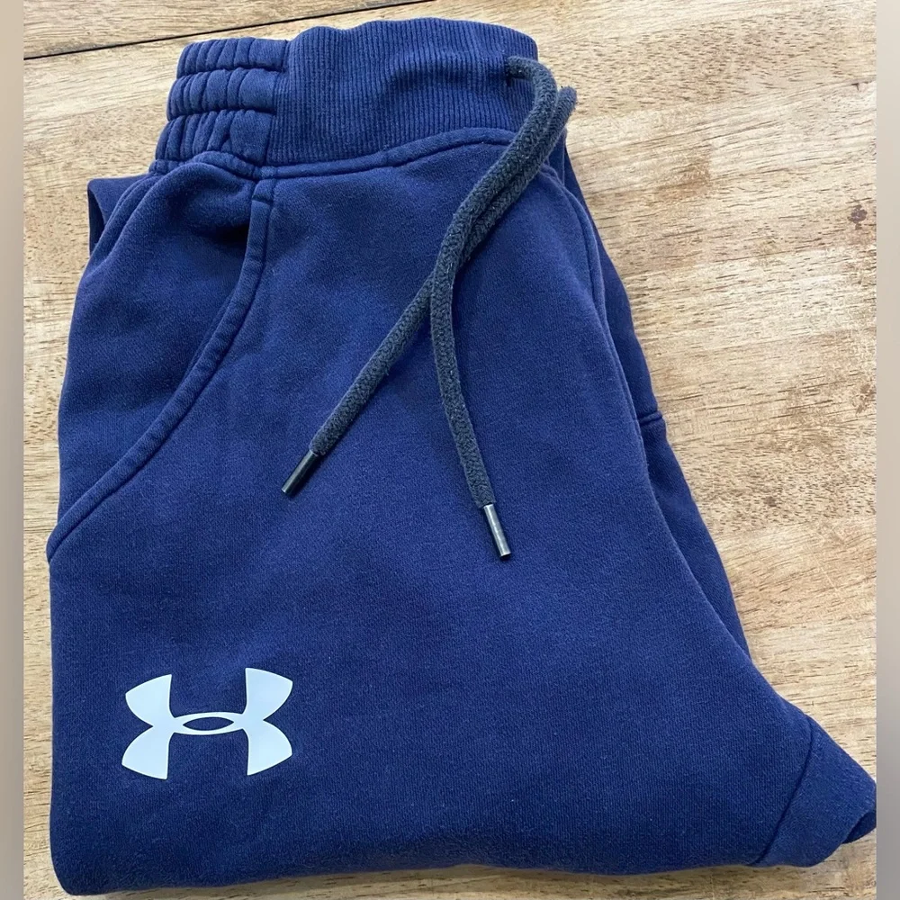 Under Armour Cold Gear Men’s Size Small‎ Navy Logo Joggers - Picture 3 of 10